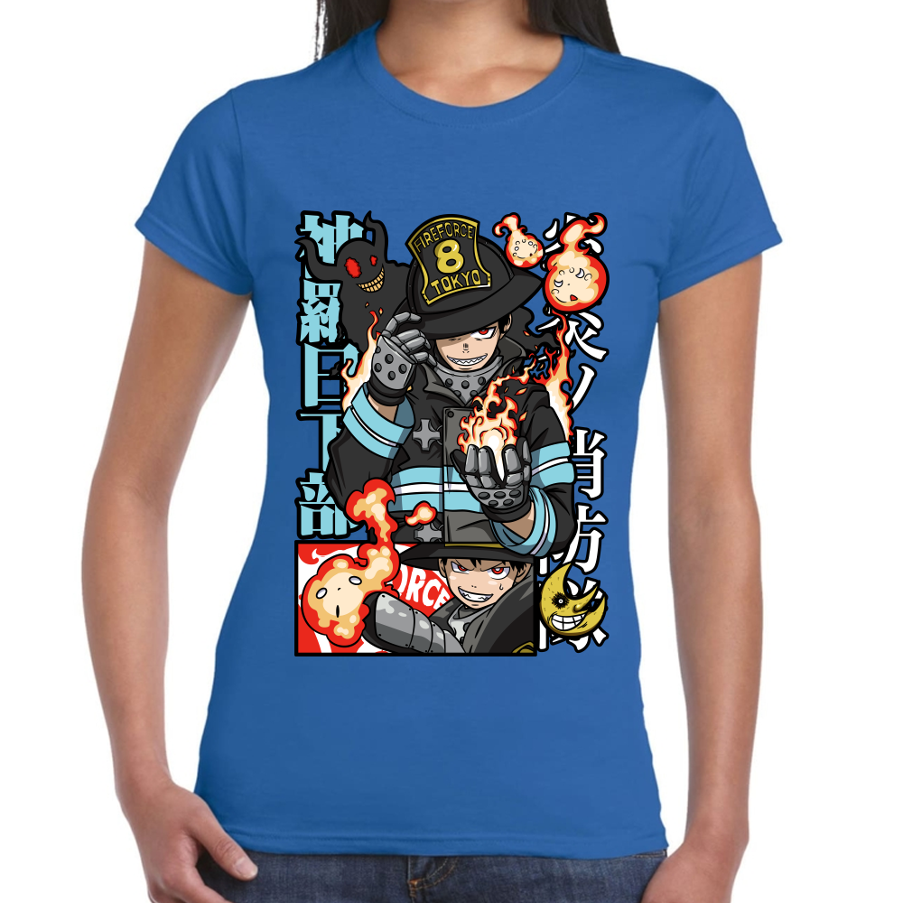 Playera Fire Force Shinra Kusakabe Algodón Premium #0002432