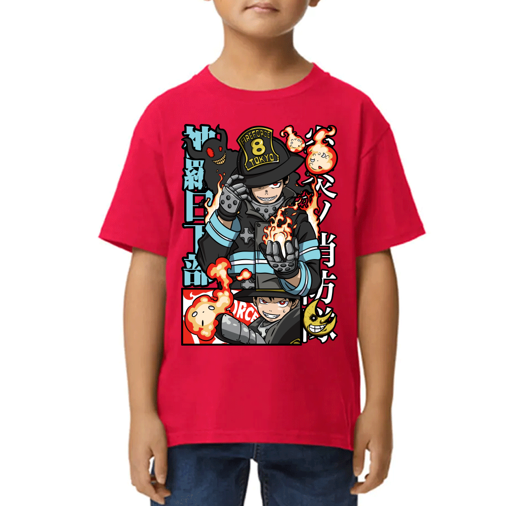 Playera Fire Force Shinra Kusakabe Algodón Premium #0002432