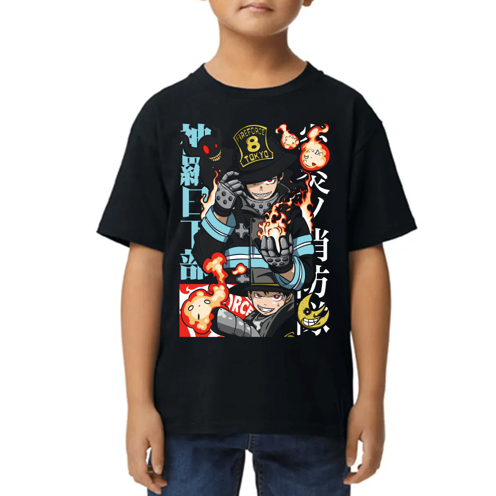 Playera Fire Force Shinra Kusakabe Algodón Premium #0002432