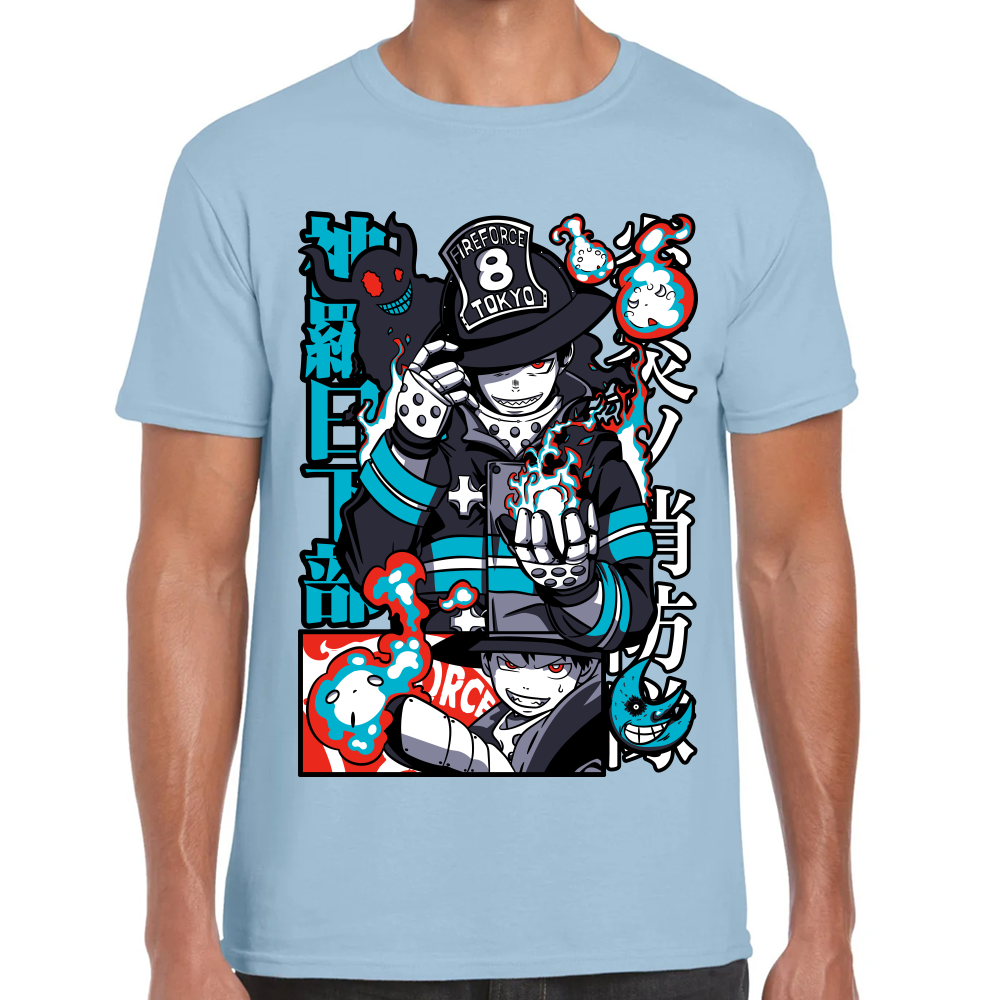 Playera Fire Force Shinra Kusakabe Algodón Premium #0002432
