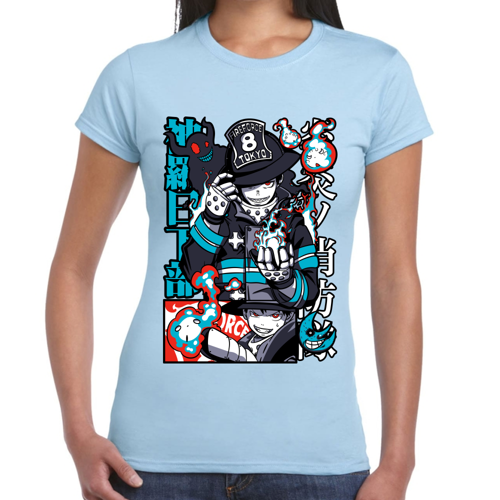 Playera Fire Force Shinra Kusakabe Algodón Premium #0002432