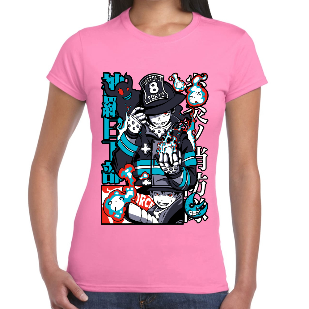 Playera Fire Force Shinra Kusakabe Algodón Premium #0002432