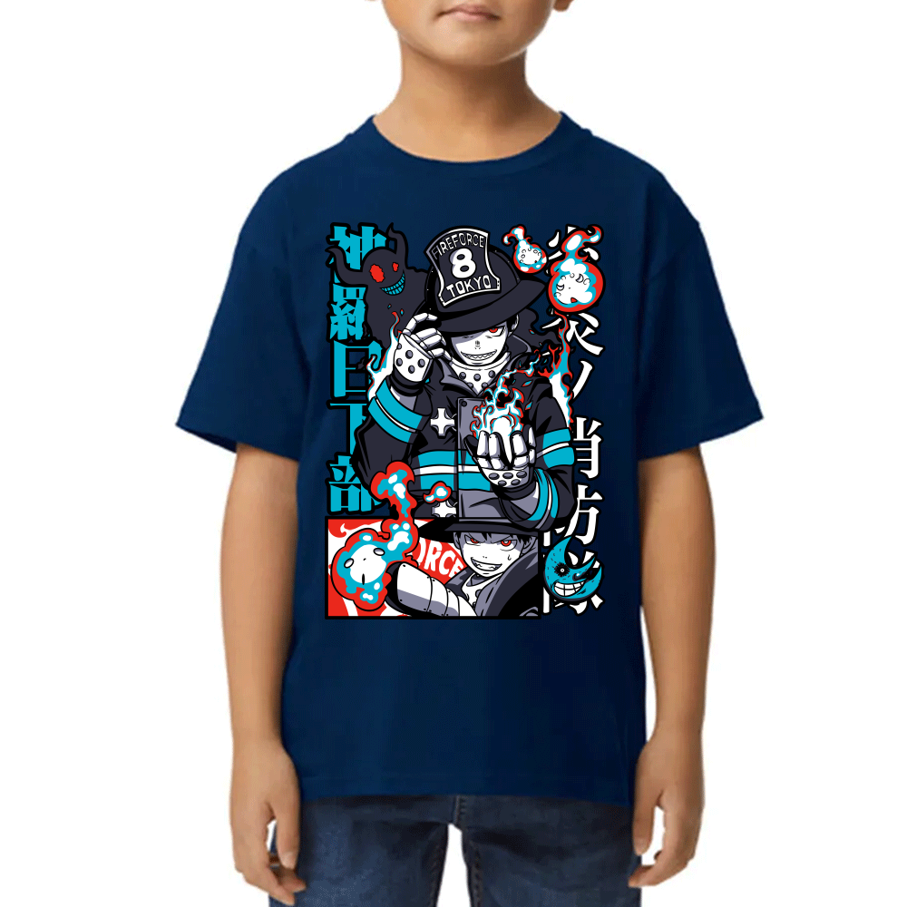 Playera Fire Force Shinra Kusakabe Algodón Premium #0002432