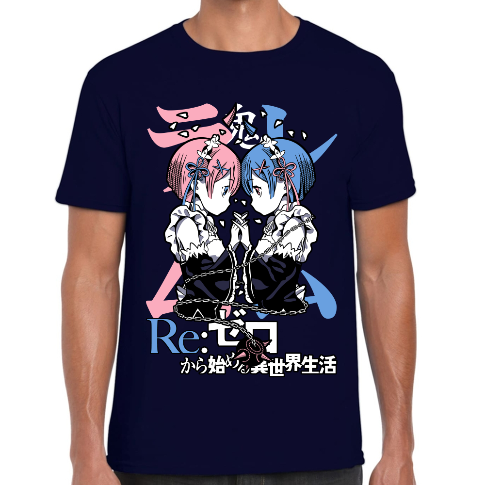Playera Rem y Ram Re Zero Algodón Premium #0002442