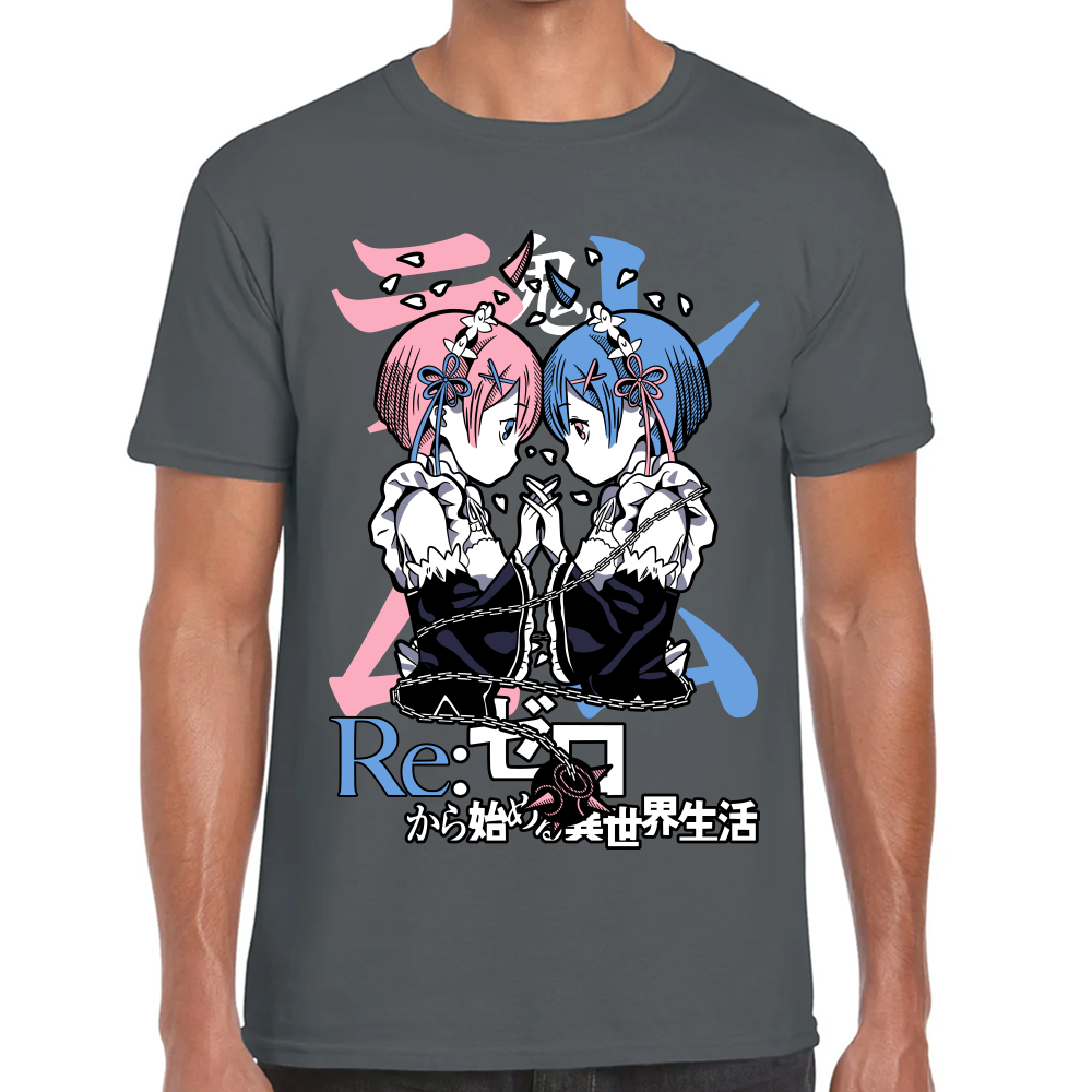 Playera Rem y Ram Re Zero Algodón Premium #0002442
