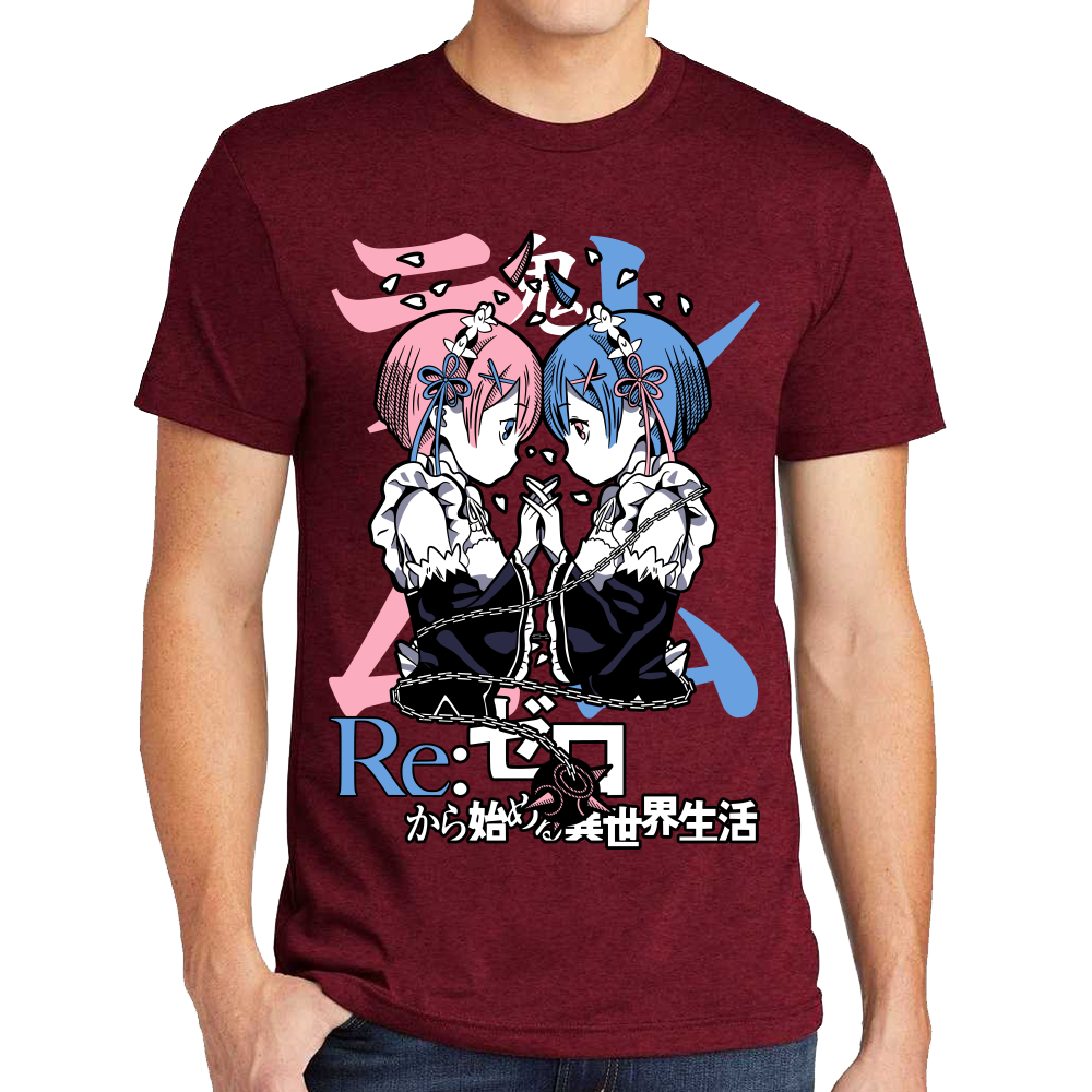 Playera Rem y Ram Re Zero Algodón Premium #0002442