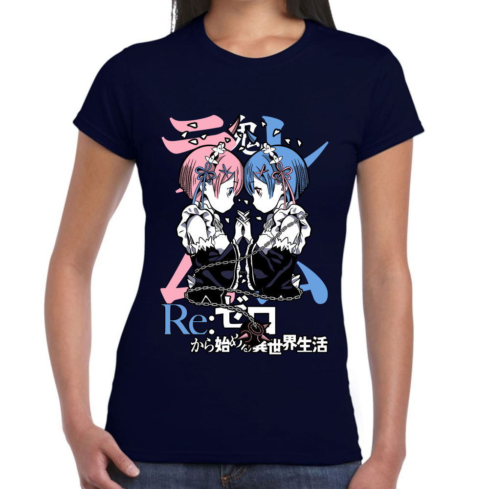 Playera Rem y Ram Re Zero Algodón Premium #0002442