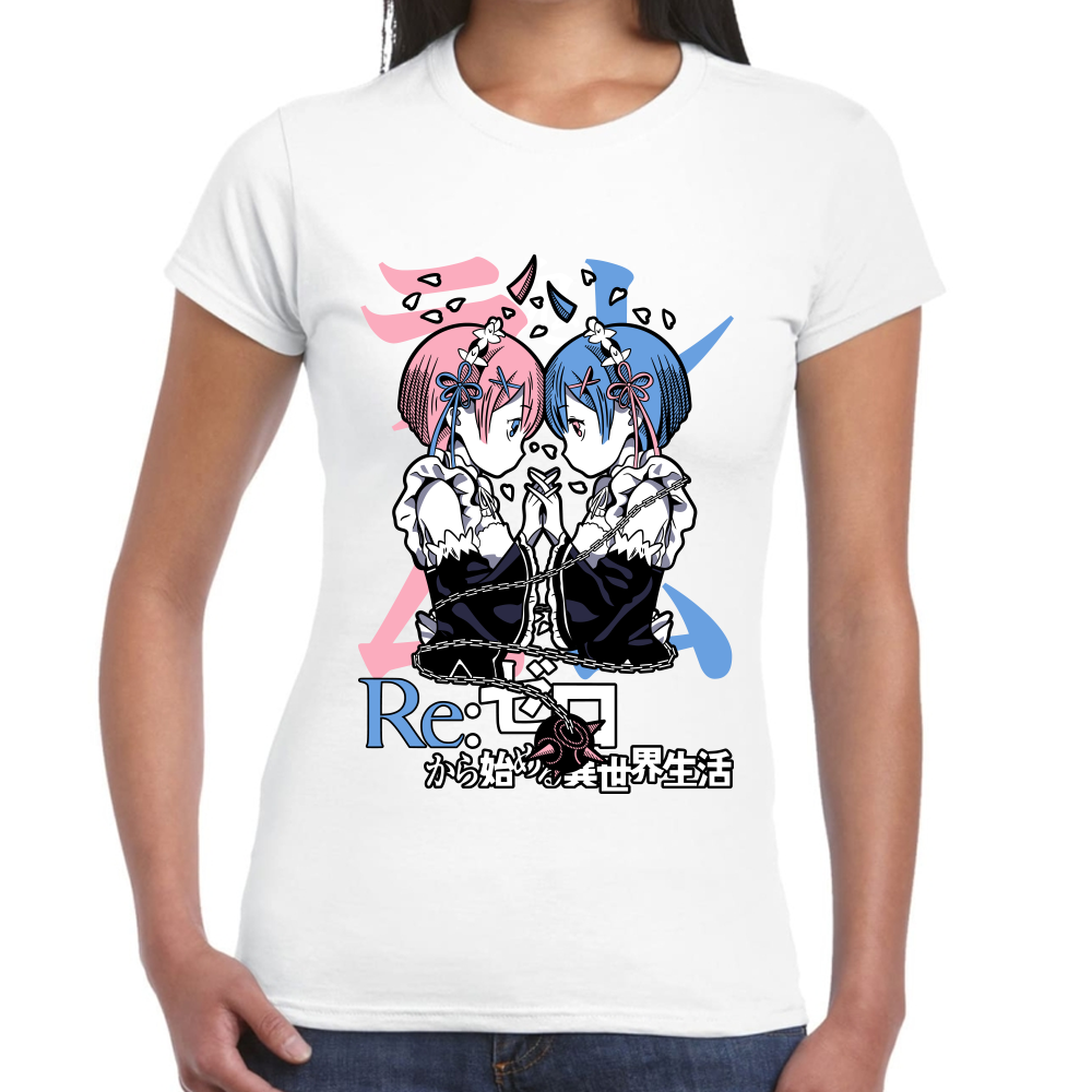 Playera Rem y Ram Re Zero Algodón Premium #0002442