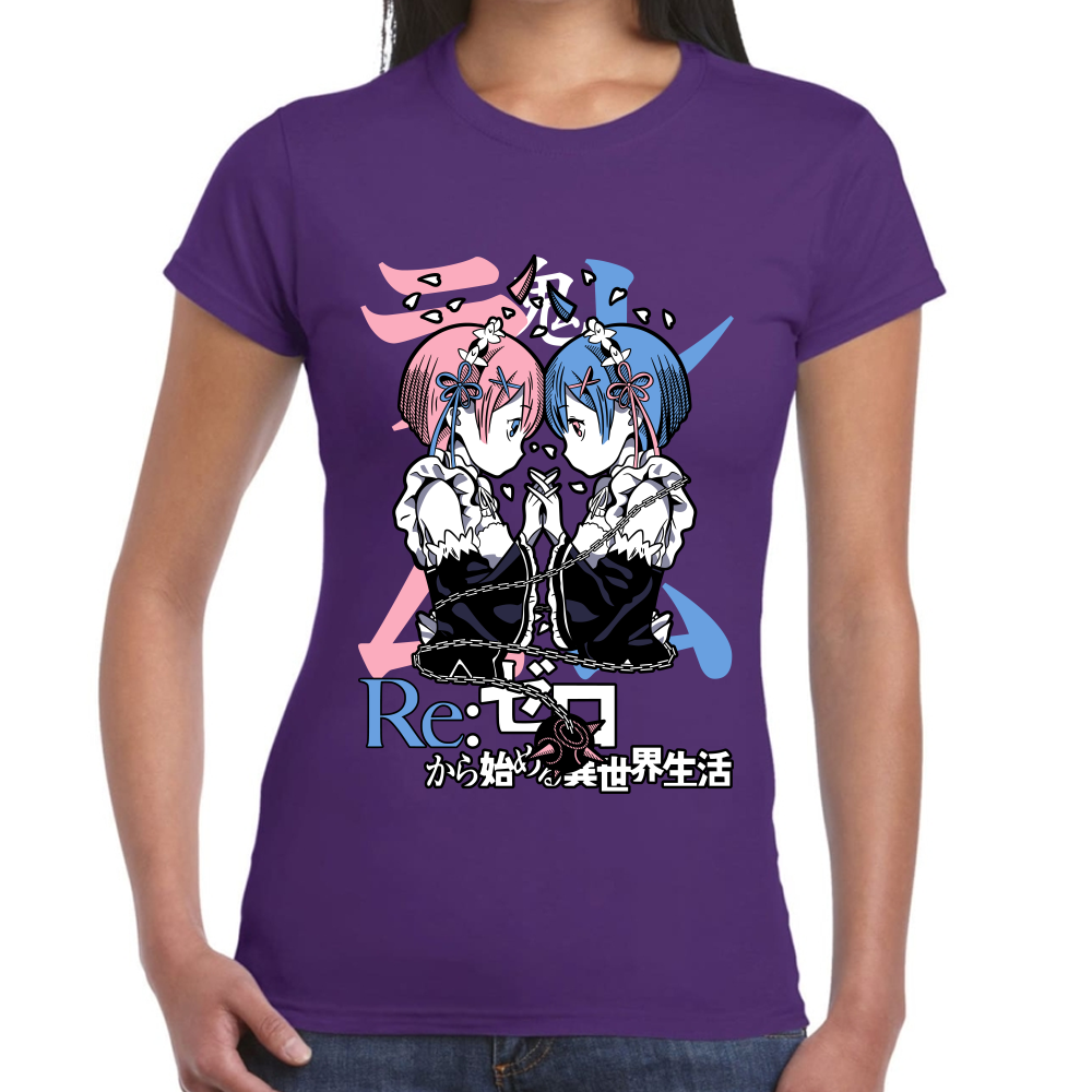 Playera Rem y Ram Re Zero Algodón Premium #0002442