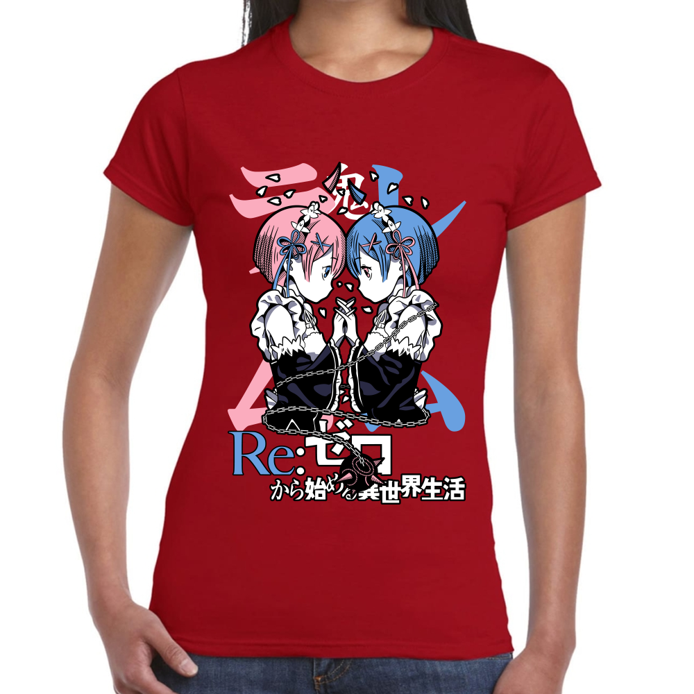 Playera Rem y Ram Re Zero Algodón Premium #0002442