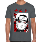Playera Naruto Face Red White Algodón Premium #0002445
