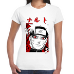 Playera Naruto Face Red White Algodón Premium #0002445