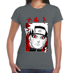 Playera Naruto Face Red White Algodón Premium #0002445