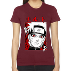 Playera Naruto Face Red White Algodón Premium #0002445