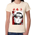 Playera Naruto Face Red White Algodón Premium #0002445