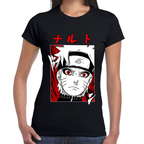 Playera Naruto Face Red White Algodón Premium #0002445