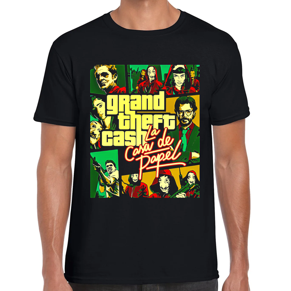 Playera La Casa de Papel Grand Theft Cash Algodón Premium #0002450