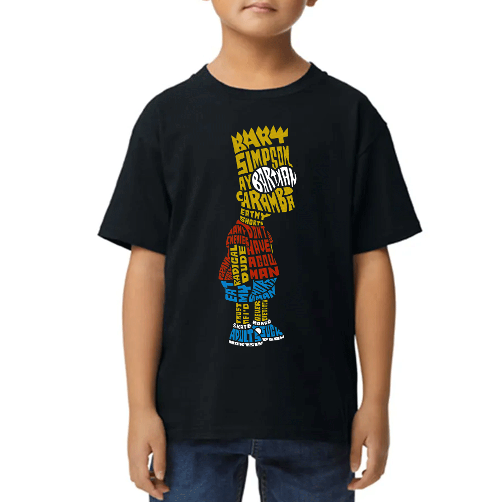 Playera de Niño Bart Los Simpsons Letras Algodón Premium #0002452