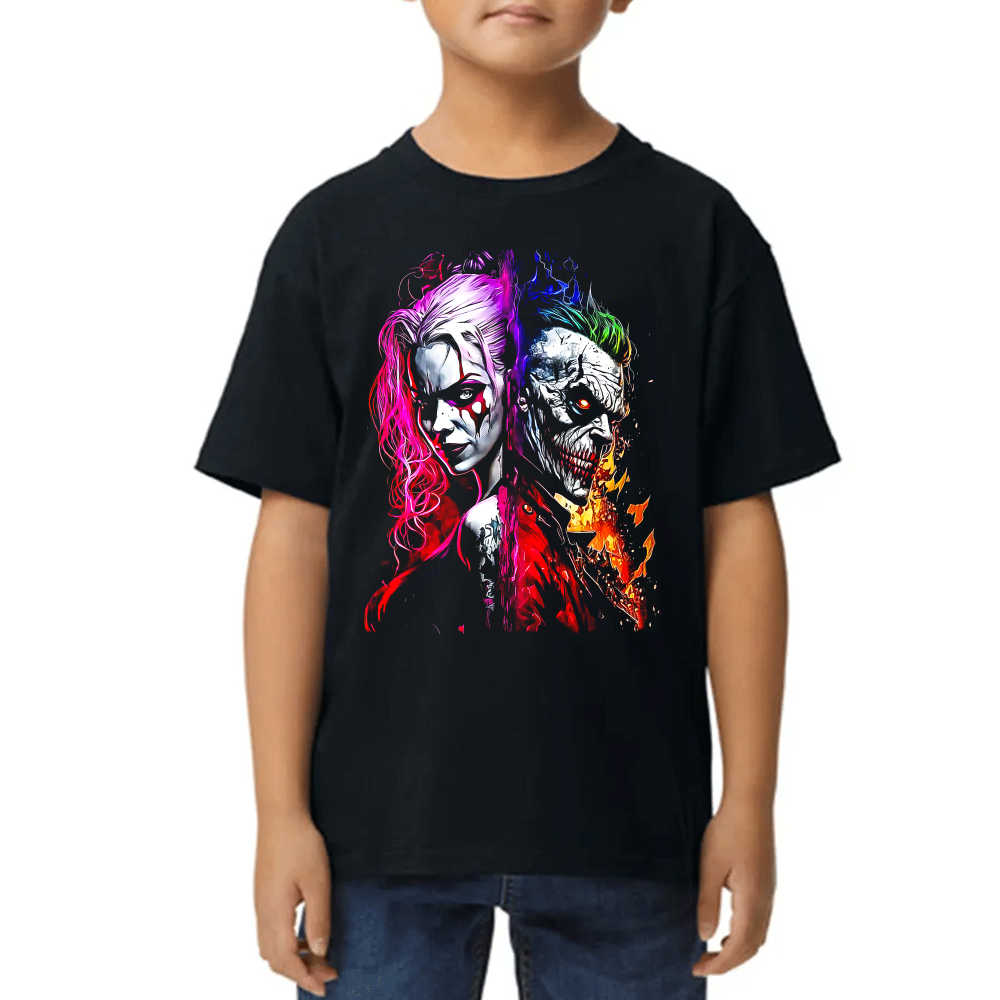 Playera de Niño The Joker y Harley Quinn DC Algodón Premium #0002453