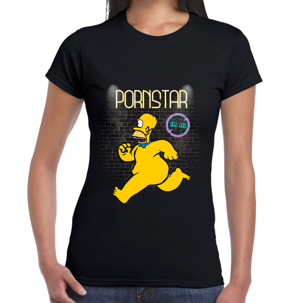 Playera Homero Simpson Pornstar Los Simpsons Algodón Premium #0002488