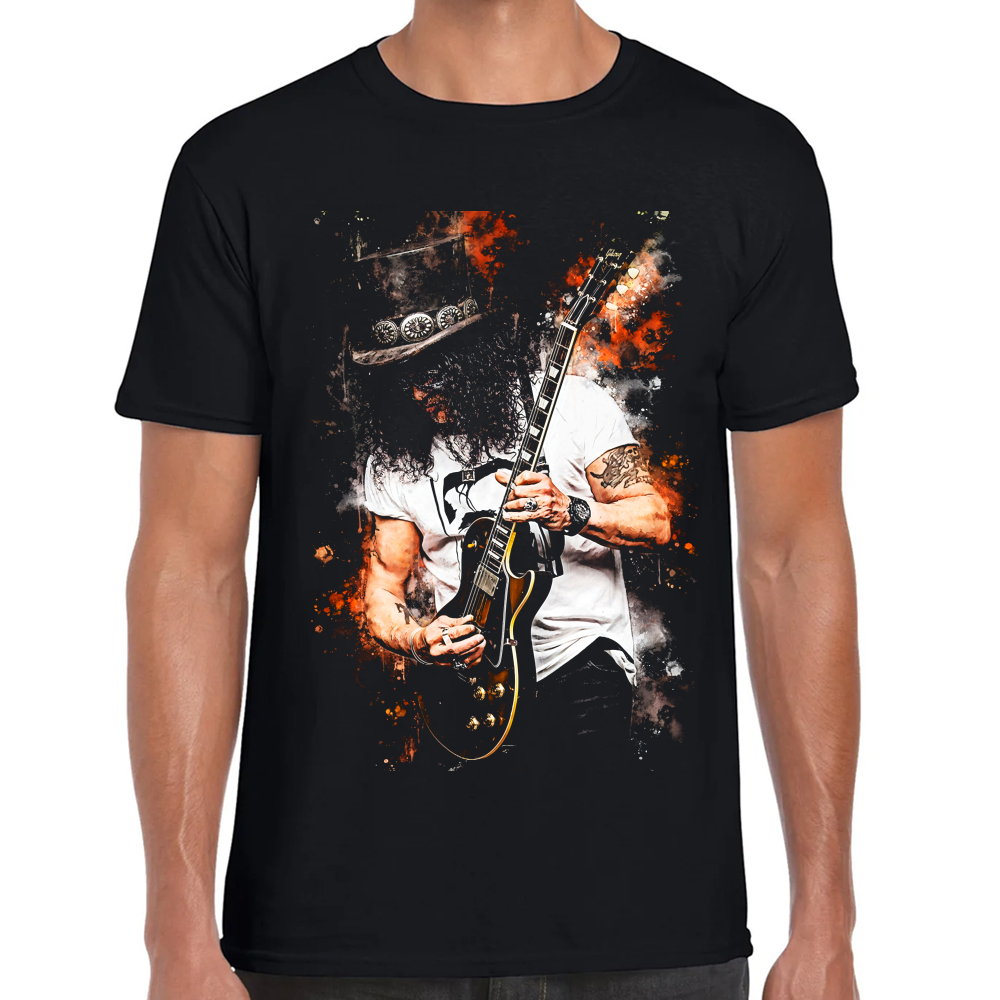 Playera Guitarra Slash Guns N' Roses Acuarela Algodón Premium #0002494