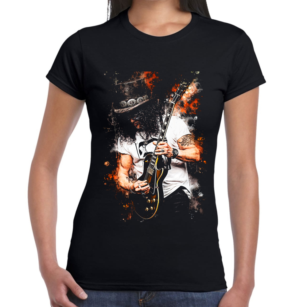 Playera Guitarra Slash Guns N' Roses Acuarela Algodón Premium #0002494