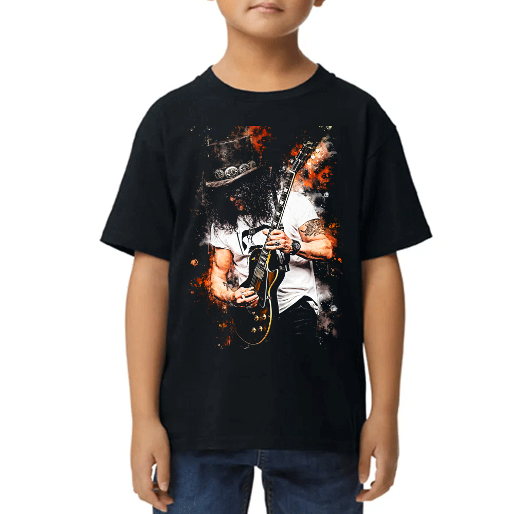 Playera de Niño Guitarra Slash Guns N' Roses Acuarela Algodón Premium #0002494