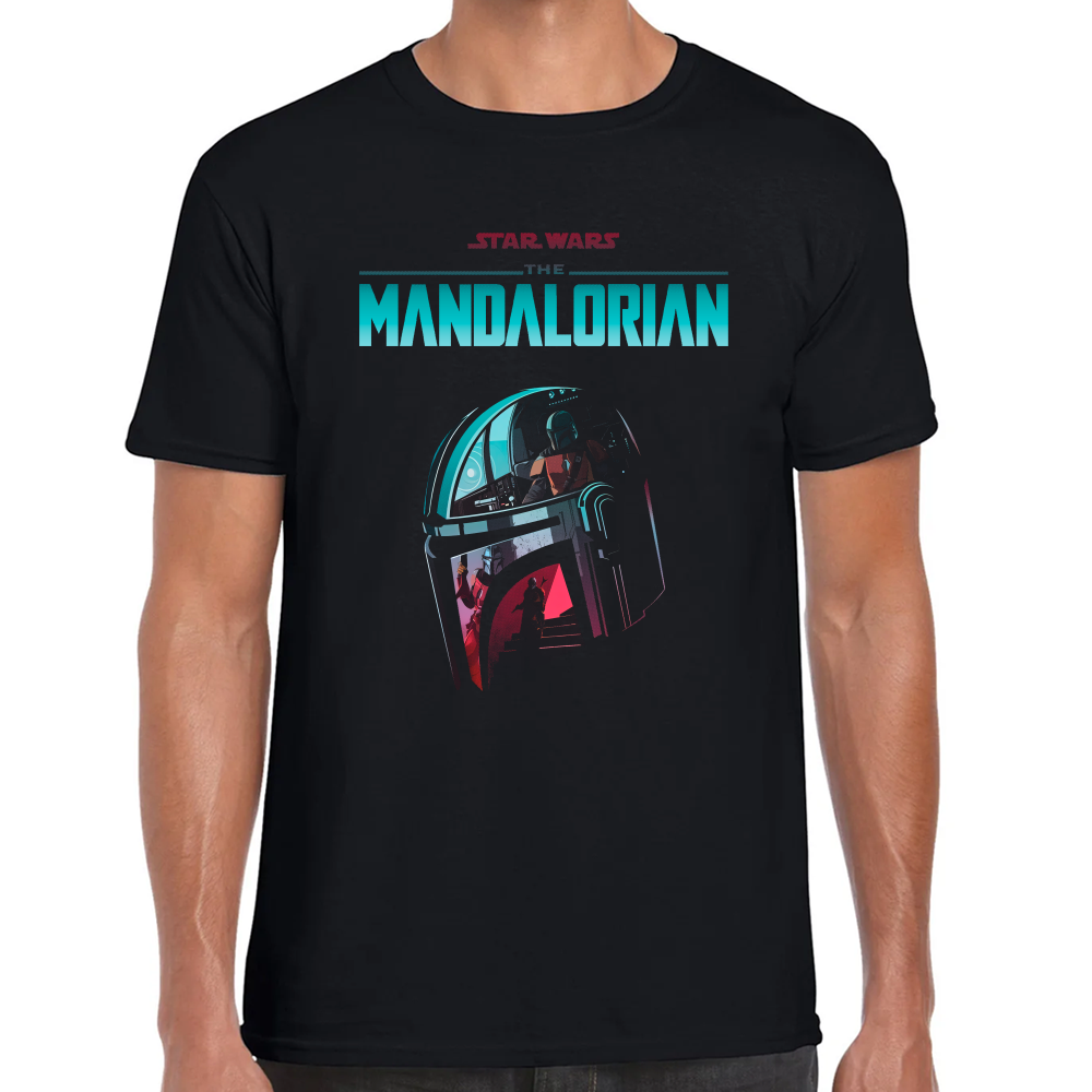 Playera Star Wars The Mandalorian Helmet Algodón Premium #0002517