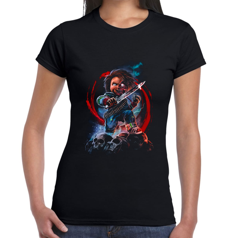 Playera Chucky Calaveras Algodón Premium #0002537 Imagen secundaria del producto