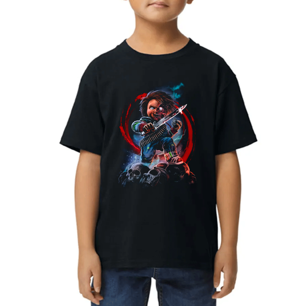 Playera de Niño Chucky Calaveras Algodón Premium #0002537