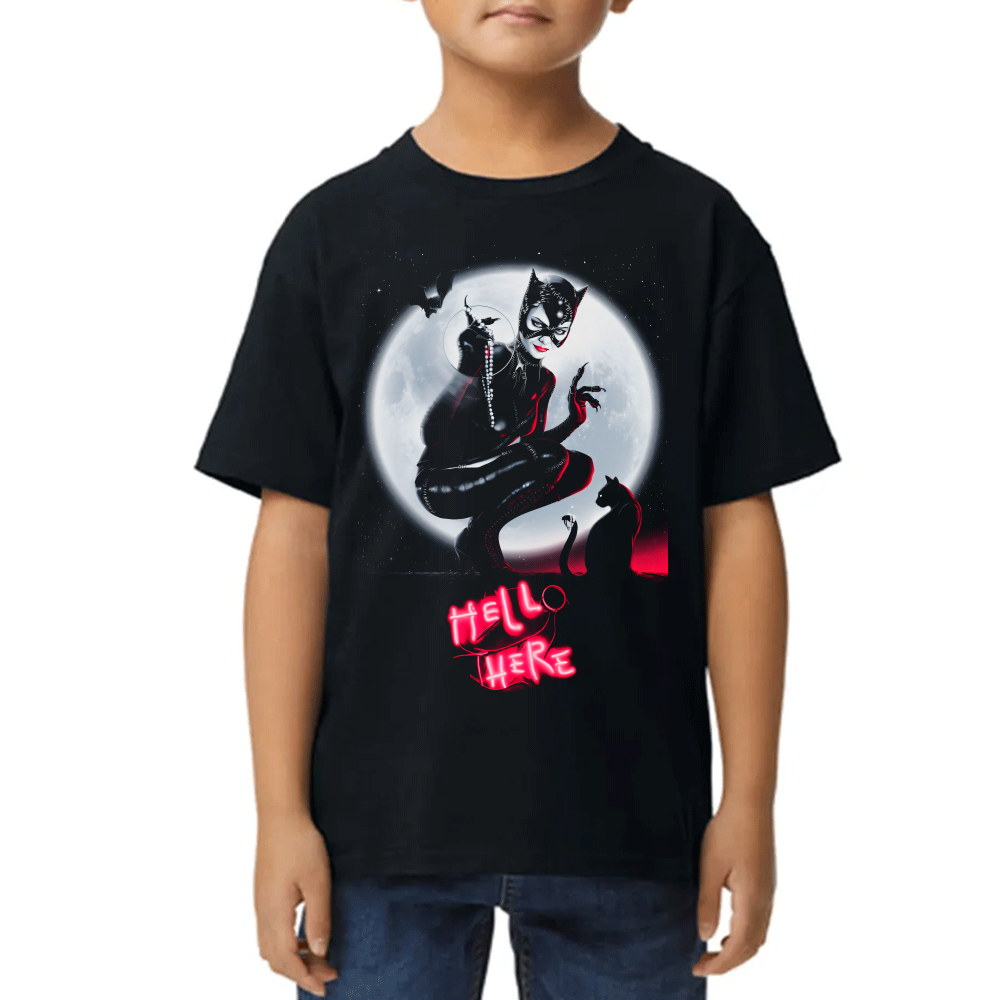 Playera de Niño Catwoman Hello Here Algodón Premium #0002553 Imagen principal del producto