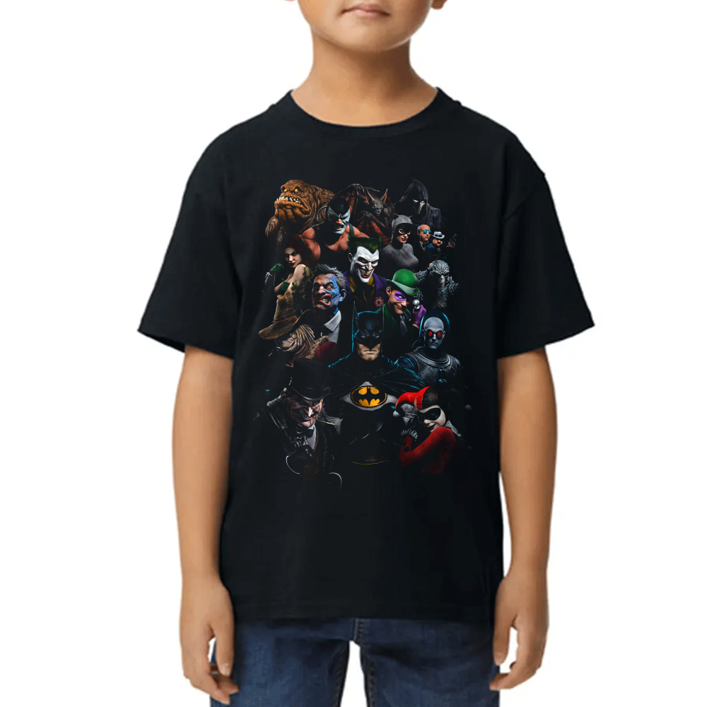 Playera de Niño Batman Aliados y Enemigos Algodón Premium #0002555 Imagen principal del producto