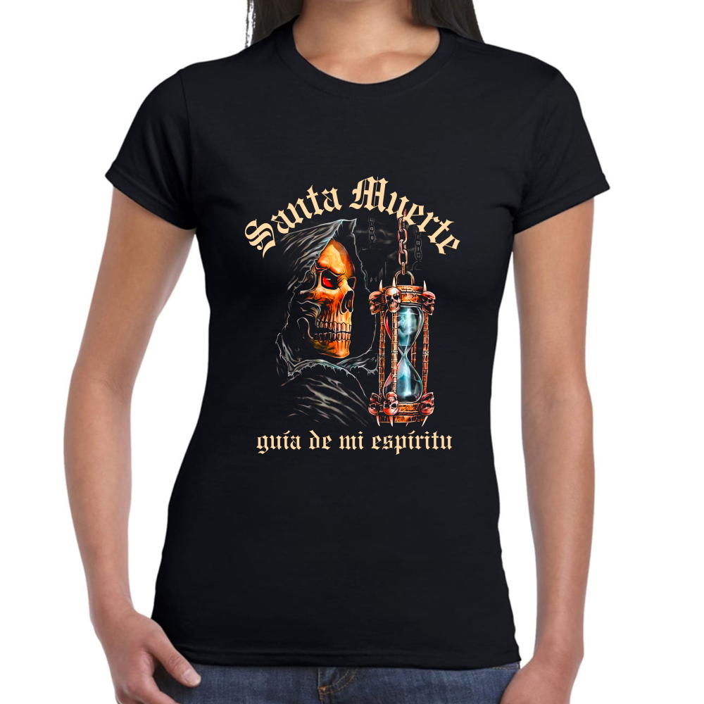Playera Santa Muerte Guia de mi Espiritu Algodón Premium #0002571