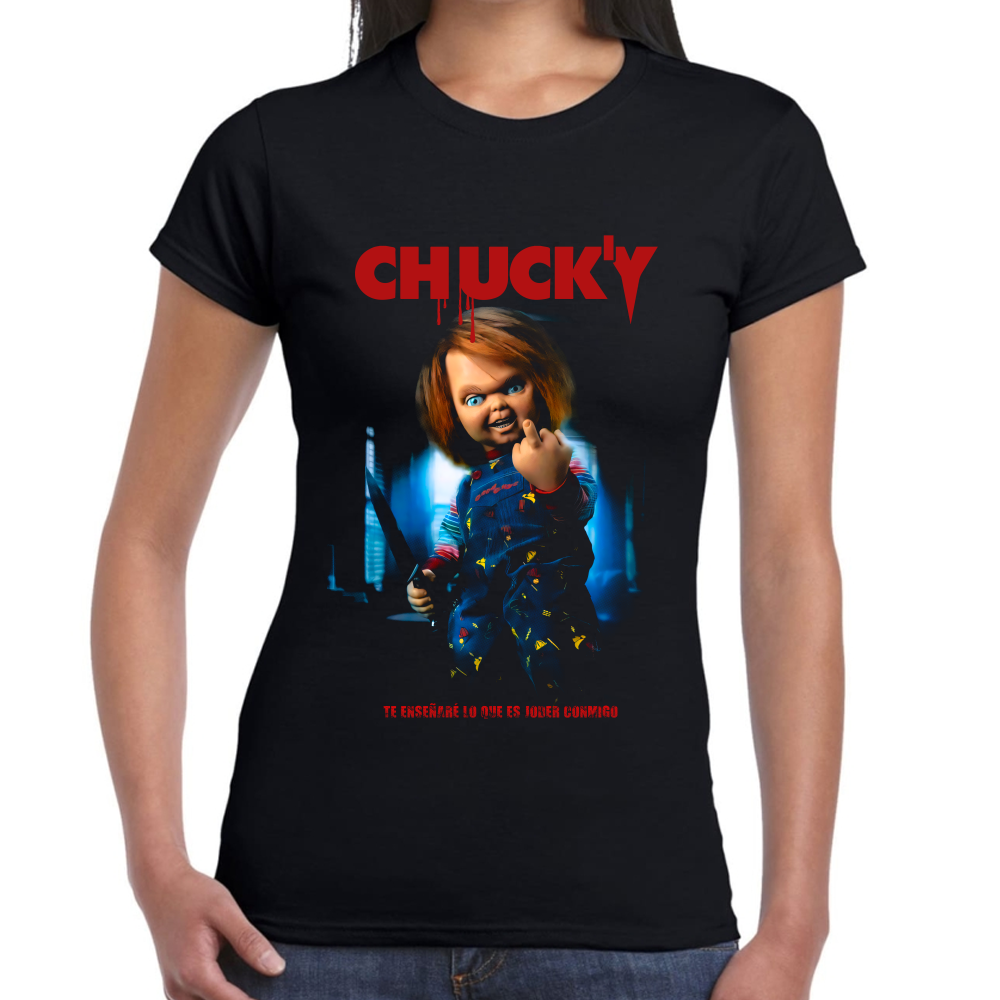 Playera Chucky Fuck You Algodón Premium #0002574 Imagen secundaria del producto