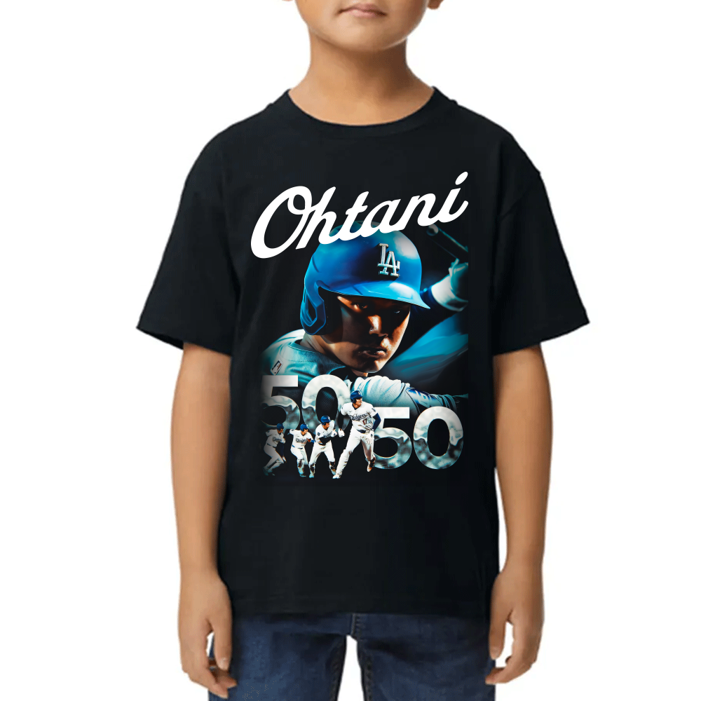 Playera de Niño Angeles Dodgers Ohtani 50 50 Algodón Premium #0002586