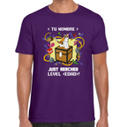 Playera Minecraft Cumpleaños Nivel Alcanzado Algodón Premium #0002610