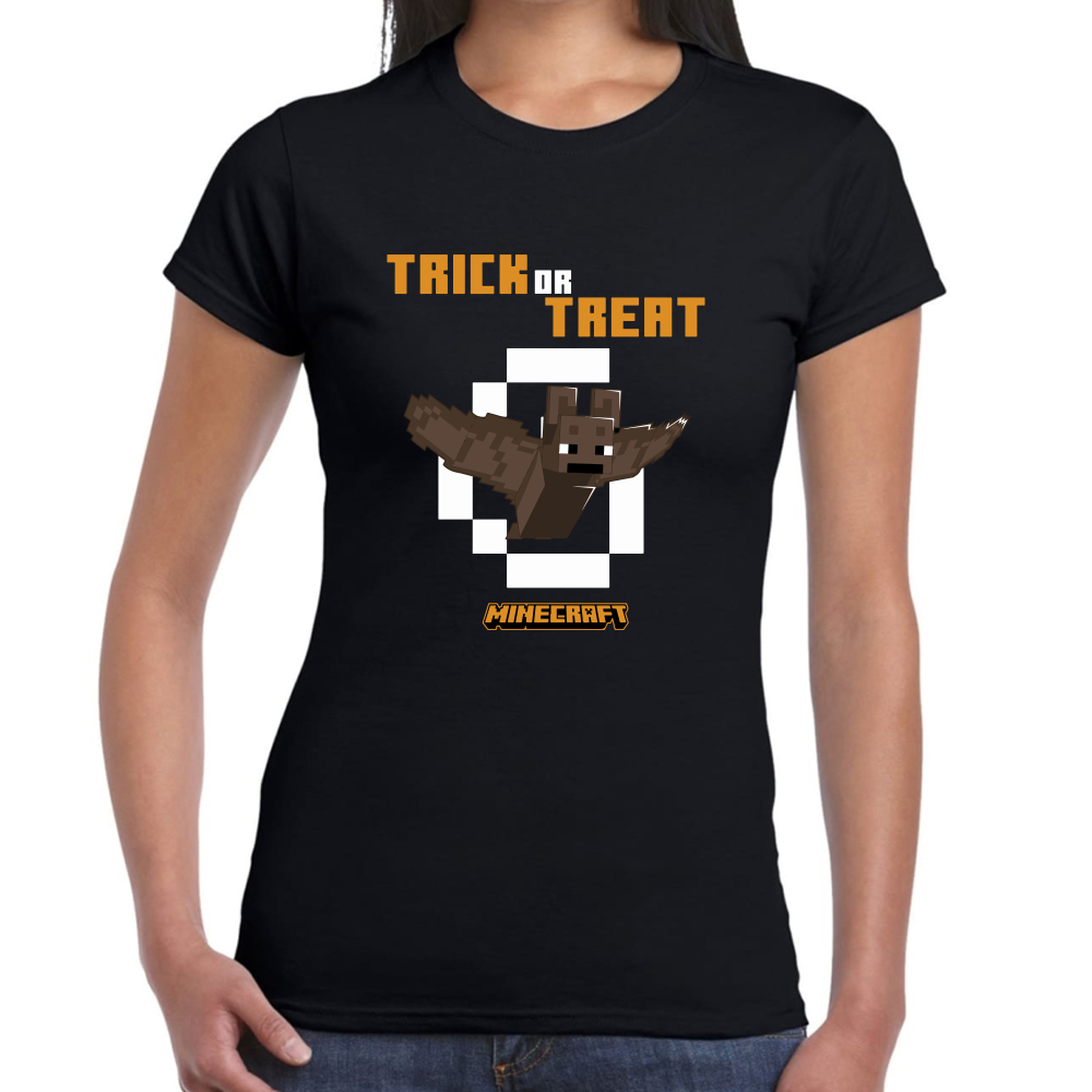 Playera Minecraft Halloween Trick or Treat Algodón Premium #0002612