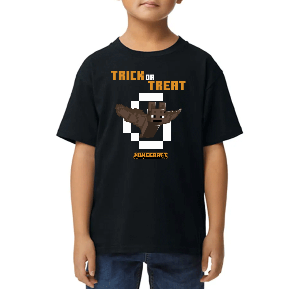 Playera de Niño Minecraft Halloween Trick or Treat Algodón Premium #0002612