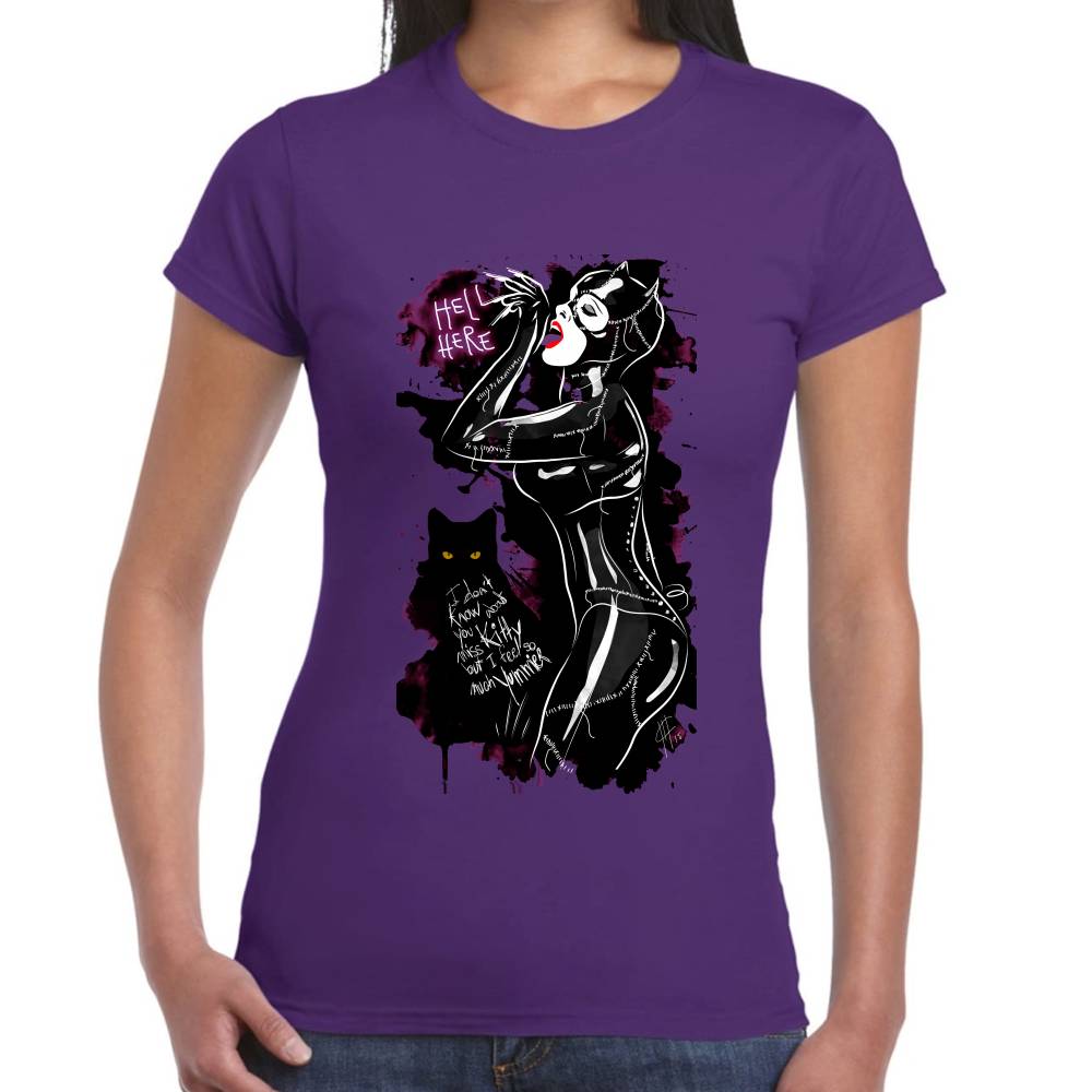 Playera Catwoman Hello Here Algodón Premium #0002619