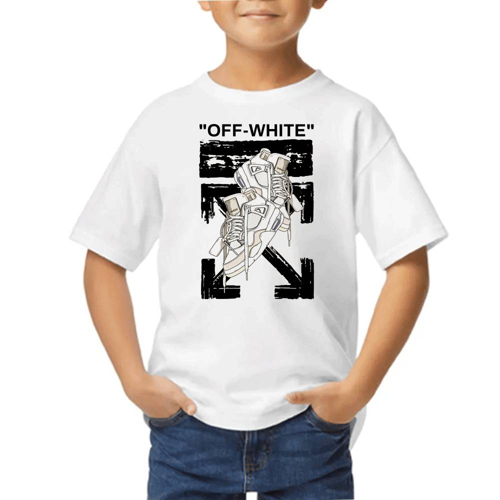 Playera de Niño Michael Jordan Off White Air Algodón Premium #0002623