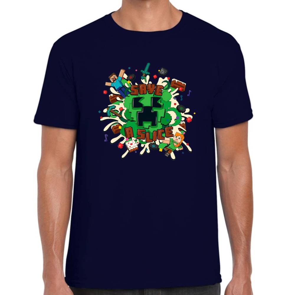 Playera Minecraft Save the Slice Algodón Premium #0002624