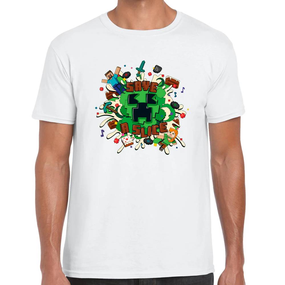 Playera Minecraft Save the Slice Algodón Premium #0002624