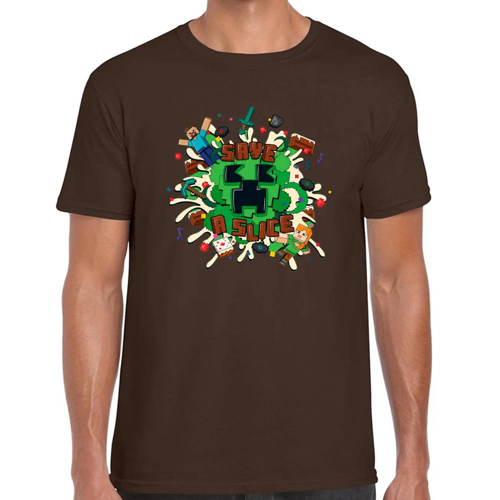 Playera Minecraft Save the Slice Algodón Premium #0002624