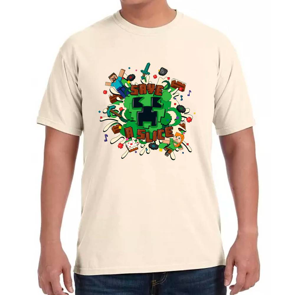 Playera Minecraft Save the Slice Algodón Premium #0002624