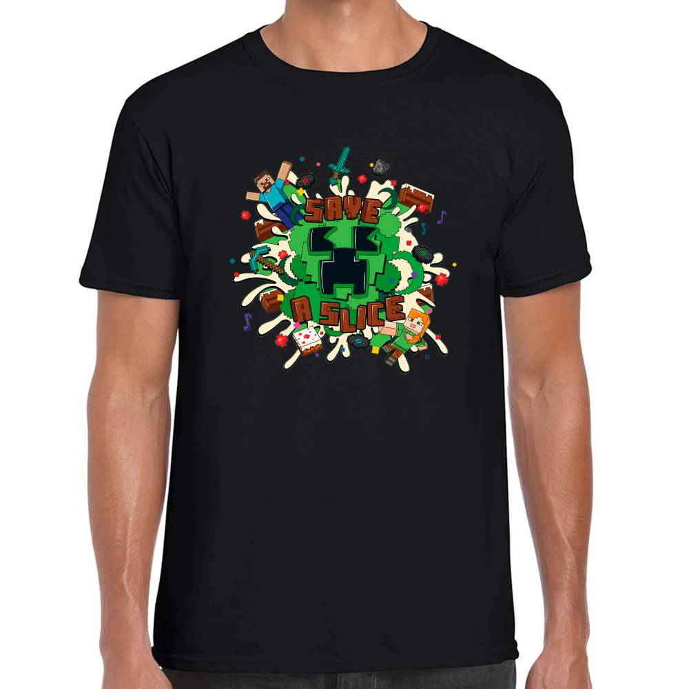 Playera Minecraft Save the Slice Algodón Premium #0002624