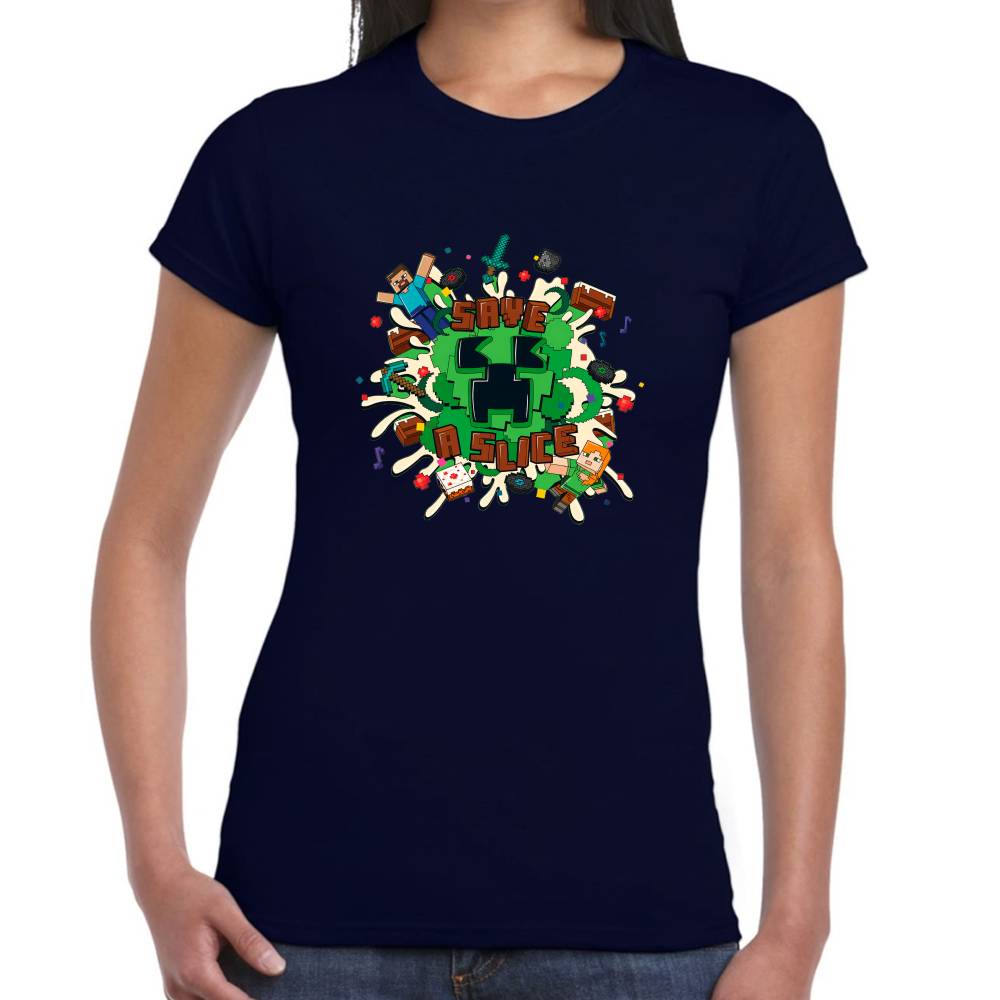Playera Minecraft Save the Slice Algodón Premium #0002624
