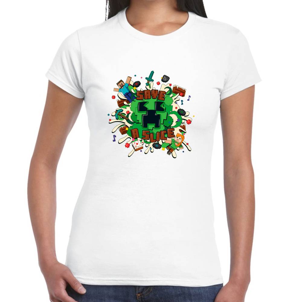 Playera Minecraft Save the Slice Algodón Premium #0002624