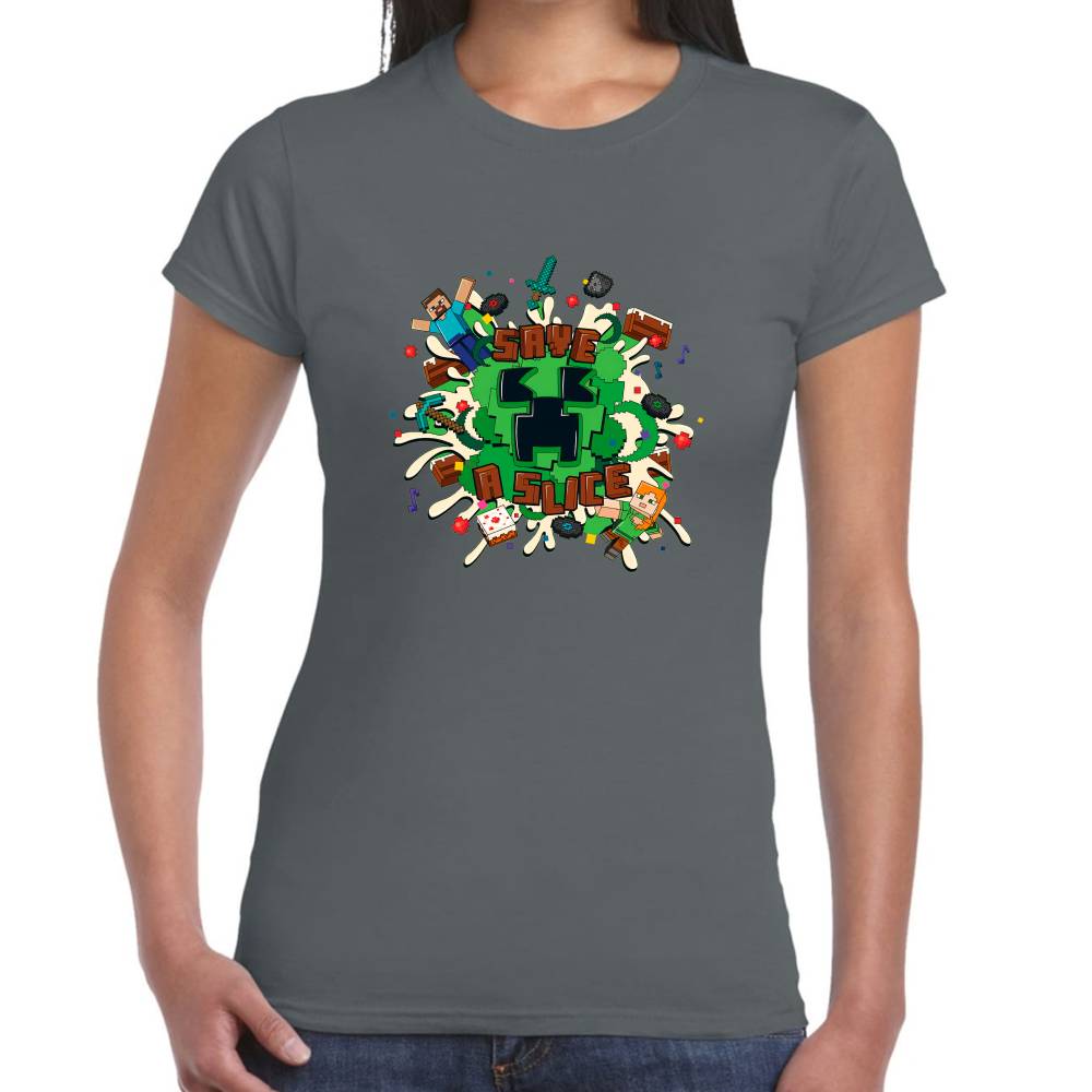 Playera Minecraft Save the Slice Algodón Premium #0002624