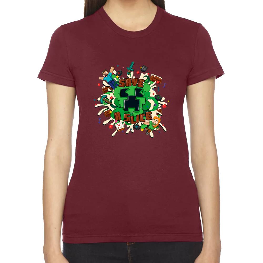 Playera Minecraft Save the Slice Algodón Premium #0002624