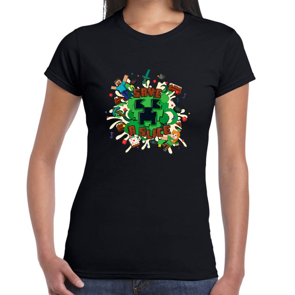 Playera Minecraft Save the Slice Algodón Premium #0002624